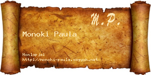 Monoki Paula névjegykártya